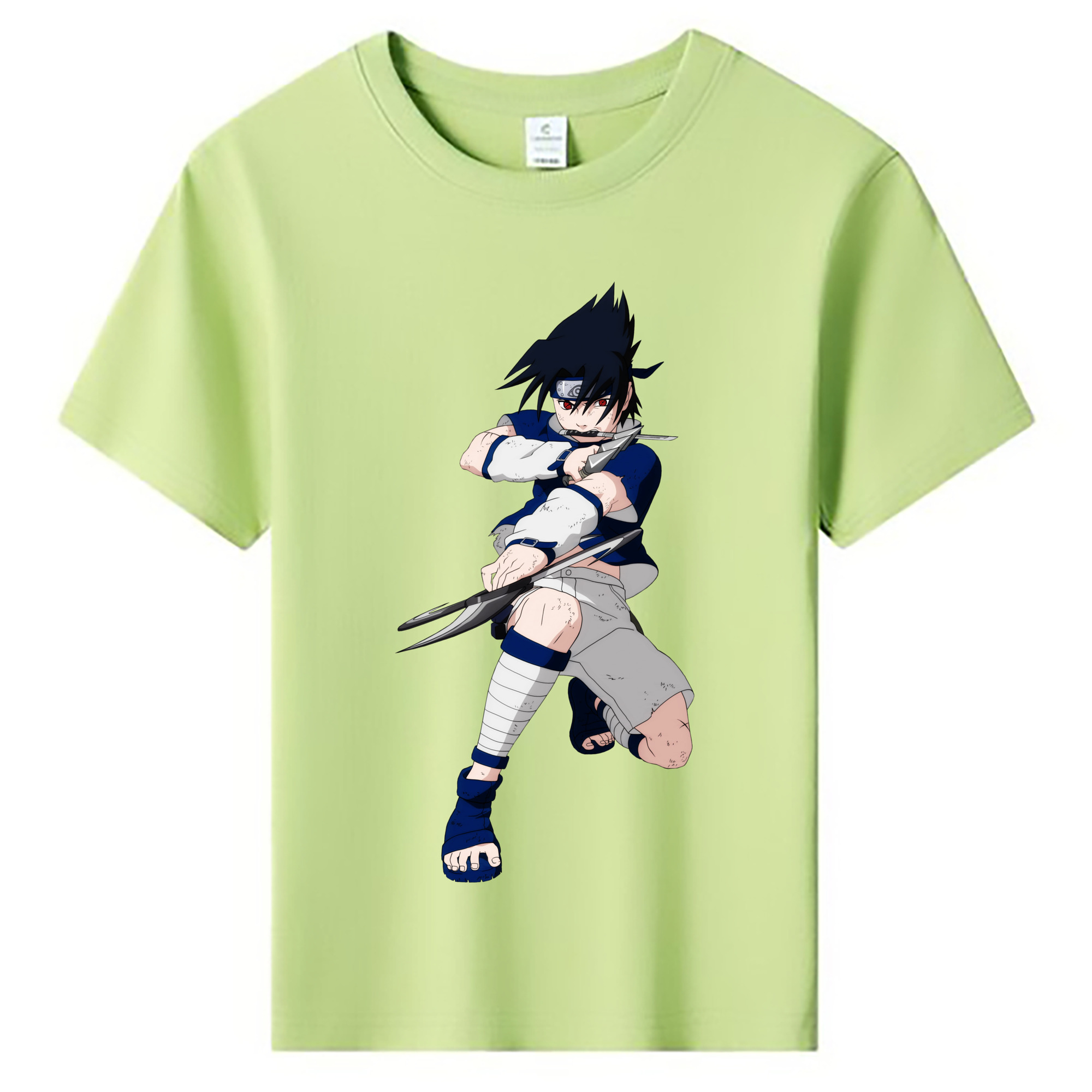 （画像用） NARUTO -ナルト- うちは サスケ Uchiha Sasuke 綿100％キッズTシャツ（フロントプリント）